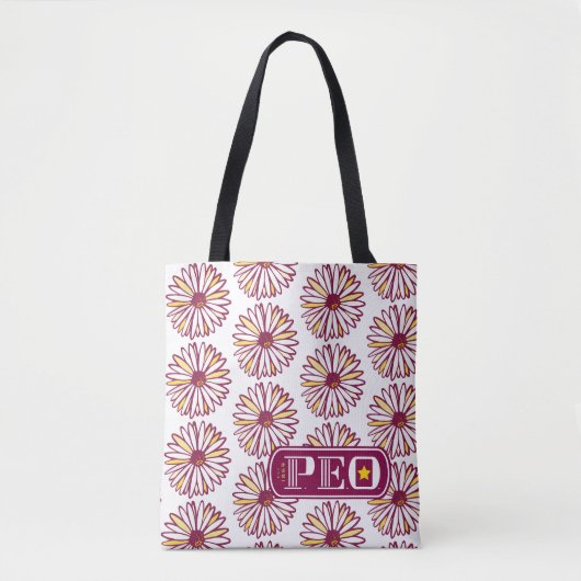 Tote Bag P.E.O. Imprimerie complète de Marguerite Daisy (Devant)