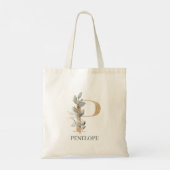 Tote Bag P monogramme floral personnalisé (Dos)