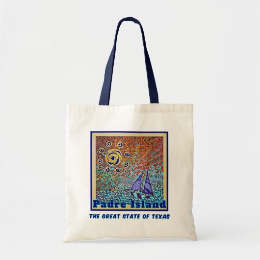 Tote Bag Padre Island Great State of Texas Sun and Sail (Devant)