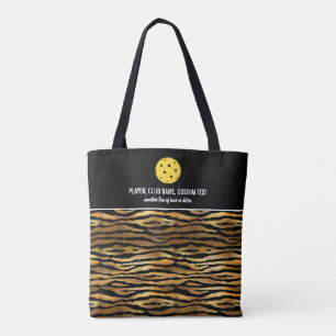 Tote Bag Pagaie de Pickleball Personnalisée avec Tigre d'Or
