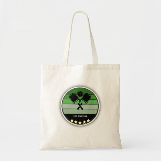 Tote Bag Pagaie de Pickleball Vert (Devant)