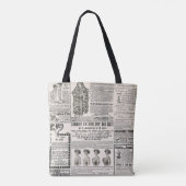 Tote Bag Page de journal avec publicité antique (Dos)