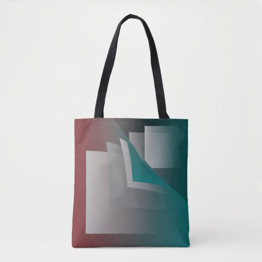 Tote Bag Pages turquoises en gris bordeaux (Devant)