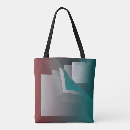 Tote Bag Pages turquoises en gris bordeaux (Dos)