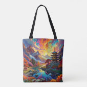 Tote Bag Pagode et paysage coloré (Dos)