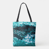 Tote Bag Paillette vert foncé texture brillante (Dos)
