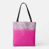 Tote Bag Paillettes argentées et monogramme rose chaud (Dos)