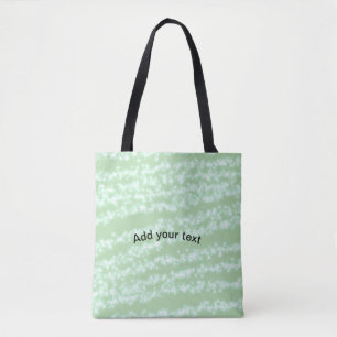 Tote Bag Paillettes pastel vert scintillement nom texte boh