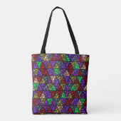 Tote Bag Paillettes. Rouge, vert, violet. (Dos)