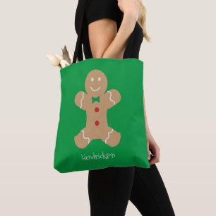 Tote Bag Pain d'épice Homme biscuit avec un nom personnalis