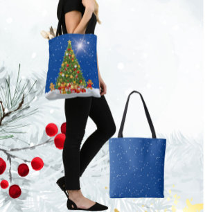 Tote Bag Pain d'épices neigeux Enfants Arbre de Noël