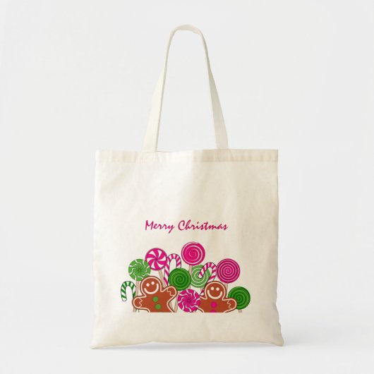 Tote Bag Pains d'épices de Noël rose tendance (Devant)