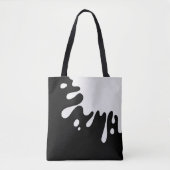 Tote Bag Paint blanc sur noir (Devant)