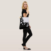 Tote Bag Paint blanc sur noir (Sur le modèle)