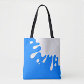 Tote Bag Paint bleu azur blanc (Devant)
