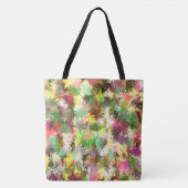 Tote Bag Paint Splatter Automne Couleur Feuilles Abstraits (Devant)