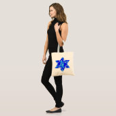 Tote Bag Paint Splatter bleu étoile juive (Devant (modèle))