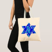 Tote Bag Paint Splatter bleu étoile juive (Devant (produit))