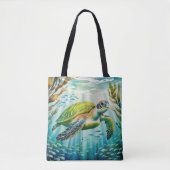 Tote Bag Painted Turtle (Devant)