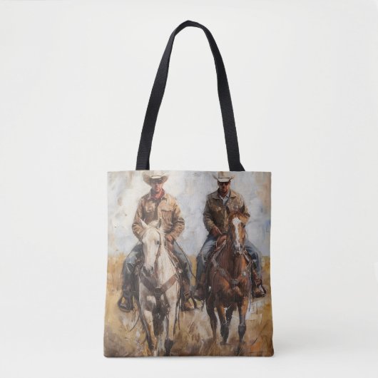 Tote Bag Paire de cow-boys à cheval (Devant)