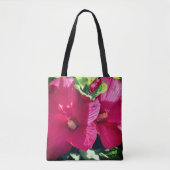 Tote Bag Paire de fleurs rouge Hibiscus gros (Devant)