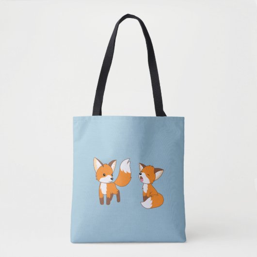 Tote Bag Paire de mignons petits renards (Devant)