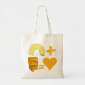 Tote Bag Paire de nourriture classique Macaroni + Fromage = (Devant)