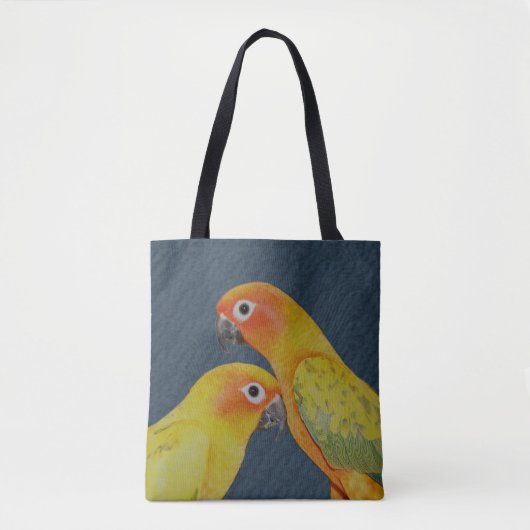 Tote Bag Paire de perroquets Sun Conure (Devant)