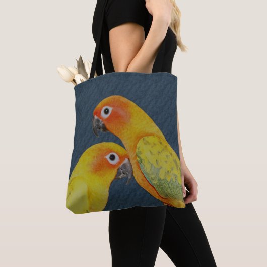 Tote Bag Paire de perroquets Sun Conure (De près)