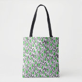 Tote Bag Paisley Abstrait 230523 - Spring Green, B&W (Devant)