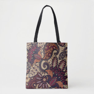 Tote Bag Paisley floral seamless pattern with decorative fl