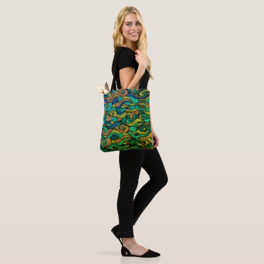 Tote Bag Paisley haché (Sur le modèle)