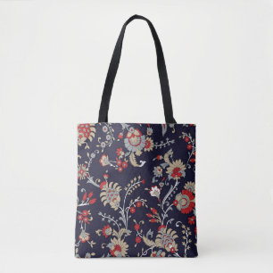 Tote Bag Paisley indien, arrière - plan de marine, traditio