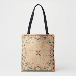 Tote Bag Paisley Western Gold Bandana Print Cowgirl
