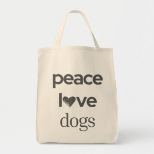 Tote Bag Paix Amour Chiens Affirmation Graphique pour Amour
