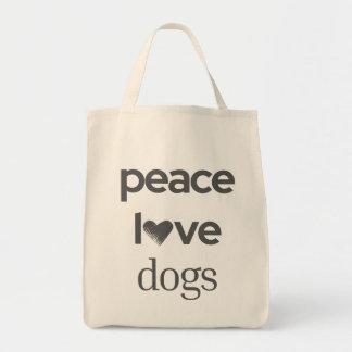 Tote Bag Paix Amour Chiens Affirmation Graphique pour Amour