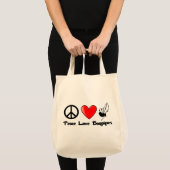 Tote Bag Paix, amour, cornemuses (Devant (produit))