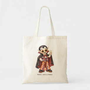Tote Bag Paix Amour & Crocs Halloween Vampire Rétro Groovy