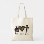 Tote Bag Paix, Amour, Jésus (Dos)