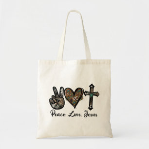 Tote Bag Paix, Amour, Jésus