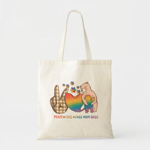 Tote Bag Paix, Amour, Libre Maman Hugs - LGBTQ+ Conception