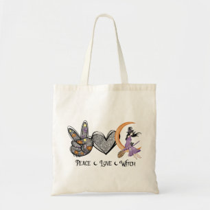 Tote Bag Paix, Amour, Sorcière
