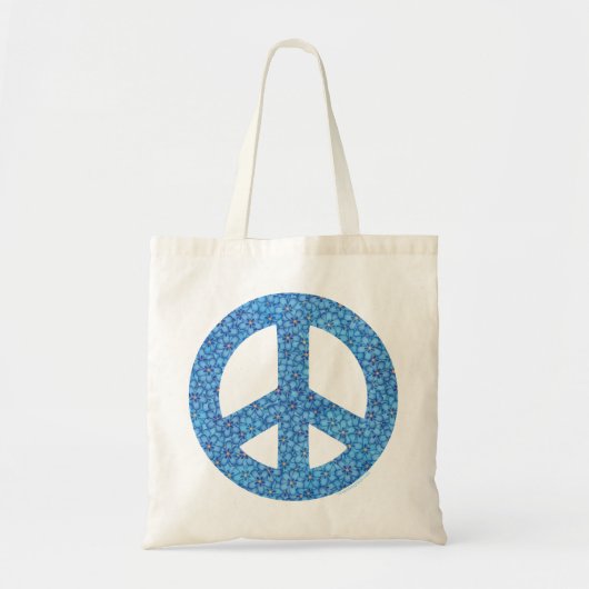 Tote Bag Paix aux fleurs bleues (Devant)
