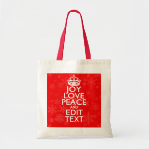 Tote Bag Paix d'amour de joie et vos flocons de neige