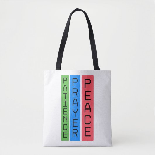 Tote Bag Paix de prière de patience - Christian Inspiration (Devant)