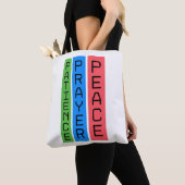 Tote Bag Paix de prière de patience - Christian Inspiration (De près)