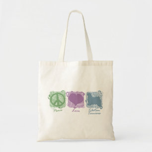 Tote Bag Paix en pastel, amour, et terriers tibétains