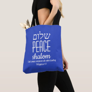Tote Bag PAIX Hébreu שלום Écriture Shalom