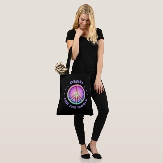 Tote Bag Paix pour le monde ☮ (Sur le modèle)