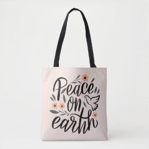 Tote Bag Paix sur Terre Design Floral